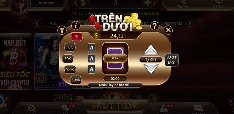Minigame Trên Dưới Tại SunWin Lối Chơi Đơn Giản Nhưng Mang Lại Chiến Thắng Cực Khủng