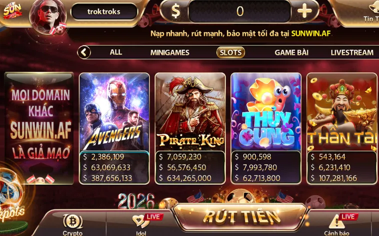 Sảnh Nổ Hũ SunWin Thiên Đường Quay Hũ Đổi Thưởng Với Giải Thưởng Jackpot Khổng Lồ